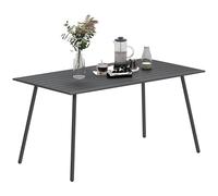 Outsunny Table š€ manger de jardin pour 6 personnes, table de jardin avec plateau š€ lattes rectangulaire en acier anti-rouille, pour patio, terrasse, balcon, 150 x 80 x 74 cm, gris