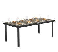 Outsunny Table à Manger de Jardin pour 8 Personnes, Table de Jardin extérieure en Aluminium, pour Patio, terrasse, 190 x 90 x 74 cm, Marron