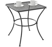 Outsunny Table basse carrée bistro 45x45x50 cm, plateau maillé métal anticorrosion noir