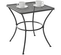 Outsunny Table basse de jardin avec grille de plateau cadre en métal piètement incurvé 45l x 45P x 50H cm noir