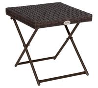 Outsunny Table basse pliable de jardin style Cosy Chic 40x40x40 cm métal époxy marron