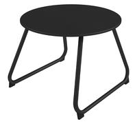 Outsunny Table Basse d'Extérieur Ø48x37 cm en Métal Noir avec Pieds Réglables