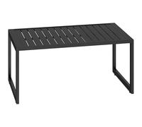 Outsunny Table basse extérieure table de jardin avec plateau à lattes, cadre en aluminium, pour balcon, patio, terrasse, 90 x 50 x 42 cm, noir