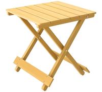 Outsunny Table Basse Pliante en Bois Massif 40 x 43 x 40 cm Bois Naturel