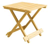 Outsunny Table basse pliante en bois massif table d'appoint pliante légère dessus à lattes 40 x 43 x 40 cm bois naturel