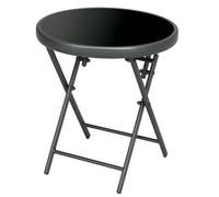 Outsunny Table Basse Pliante Table Bistrot Extérieur Ronde 45 cm Noir | Petite Table d'Appoint, Structure en Métal, Usage Extérieur, pour Patio Balcon, Jarin