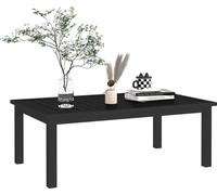 Outsunny Table basse rectangulaire table de jardin plateau à lattes pour intérieur/extérieur en aluminium, dim. 100L x 60l x 37H cm, noir