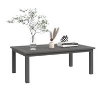 Outsunny Table basse rectangulaire table de jardin plateau à lattes pour intérieur/extérieur en aluminium, dim. 100L x 60l x 37H cm, marron