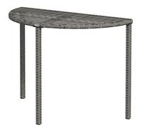 Outsunny Table de Balcon, demi-ronde, Rotin synthétique + Métal, 100x50x74 cm, Gris
