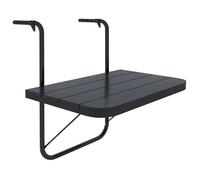 Outsunny - Table de balcon suspendue - Aluminium - 60x40x64cm - Noir