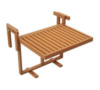 Outsunny - Table de balcon suspendue - Bois de sapin - 68x65x55cm - Bois de teck