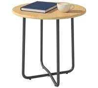Outsunny Table de jardin Ø48 cm, table de balcon résistante aux intempéries en métal, table ronde pour jardin terrasse balcon Bois naturel