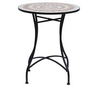 Outsunny Table de Jardin Ø60 x H71cm, Table de Balcon en Métal Résistant aux Intempéries, Table d'Extérieur, Table de Camping Table d'Appoint, Table de Terrasse Ronde pour Jardin Terrasse Balcon Orang