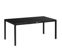 Outsunny Table de jardin rectangulaire table de salle š€ manger extšŠrieur pour 8 personnes avec plateau en verre trempšŠ et cadre en aluminium 180 x 80 x 72 cm noir