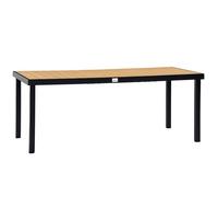 Outsunny - Table de jardin - Aluminium - 190x90x74cm - Bois naturel