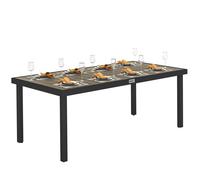 Outsunny Table de jardin – Table à manger 8 personnes – Aluminium – 190 x 90 x 74 cm – Marron