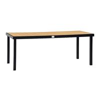 Outsunny Table de Jardin Aluminium 8 Pers. Aspect Bois Naturel 190x90x74cm