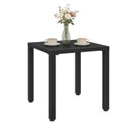 Outsunny Table de Jardin carrée, Table de terrasse, Cadre en métal, intérieur et extérieur, pour Balcon, Porche, Patio, 45 x 45 x 45,5 cm, Noir