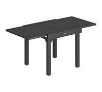 Outsunny Table de jardin extensible pour 4 à 6 personnes, 160/80 x 80 x 75 cm, table à manger extérieure en aluminium, noir