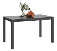 Outsunny Table de jardin extensible pour salle à manger extérieure réglable 85-125 cm avec bord en aluminium Charge 70 kg Table rectangulaire pour 4-6 personnes pour patio, terrasse Gris foncé