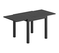 Outsunny Table de jardin extensible table extérieur pour 4-6 personnes avec rallonge auto-stockée aluminium 80-160 x 80 cm noir