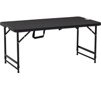 Outsunny Table de jardin rectangulaire camping pour 4 personnes pliable et ršŠglable en hauteur avec plateau en HDPE et cadre en acier dim. 118L x 60l x 74H cm gris