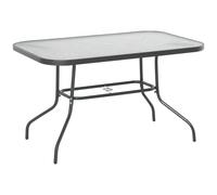 Outsunny Table de jardin rectangulaire 120x80x70 cm métal époxy plateau verre trempé Gris