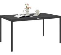 Outsunny Table de jardin rectangulaire pour 6 personnes plateau en aluminium table de salle š€ manger extšŠrieur plateau š€ lattes dim. 145L x 90l x 74H cm gris