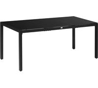 Outsunny Table de jardin rectangulaire table de salle š€ manger extšŠrieur pour 8 personnes avec plateau en verre trempšŠ et cadre en aluminium 180 x 80 x 72 cm noir
