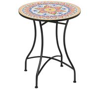 Outsunny Table de jardin Table ronde en mosaïque Table de bistrot Table d'appoint Rouge Ø 60 cm