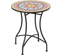 Outsunny Table de jardin Table ronde en mosaïque Table de bistrot Table d'appoint Rouge Ø 60 cm