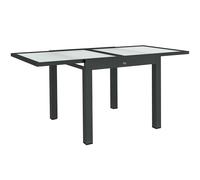 Outsunny Table Extensible de Jardin Grande Taille dim. dépliées 160L x 80l x 75H cm Aluminium Gris foncé Plateau Verre trempé Transparent