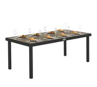 Outsunny Table Jardin Aluminium 8 Places 190x90cm Marron/Noir Extérieur