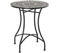 Outsunny Table ronde bistro table de jardin style fer forgé mosaïque métal époxy dim. Ø 60 x 71 cm multicolore