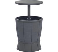 Outsunny Table š€ glaciššre 3 en 1, table de cocktail avec seau š€ glace, plateau tšŠlescopique, pour biššre, vin, cocktails, jardin, ? 49 x 58-84 cm, gris