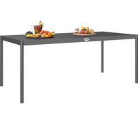 Outsunny Table š€ manger de jardin en acier, table de jardin pour 8 personnes avec plateau š€ lattes rectangulaire, anti-rouille et ršŠsistante aux intempšŠries, pour patio, terrasse, gris foncšŠ