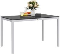 Outsunny Table š€ manger de jardin pour 4-6 personnes, table de jardin avec plateau š€ lattes rectangulaire, cadre en aluminium anti-rouille pour patio, terrasse, 120 x 70 x 72 cm, noir