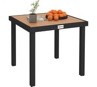 Outsunny Table š€ manger de jardin pour 4 personnes, table de jardin extšŠrieure en aluminium, pour patio, terrasse, 78 x 78 x 74 cm, bois naturel