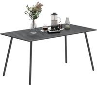 Outsunny Table š€ manger de jardin pour 6 personnes, table de jardin avec plateau š€ lattes rectangulaire en acier anti-rouille, pour patio, terrasse, balcon, 150 x 80 x 74 cm, gris