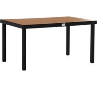 Outsunny Table š€ manger de jardin pour 6 personnes, table de jardin extšŠrieure en aluminium, pour patio, terrasse, 140 x 90 x 74 cm, bois naturel