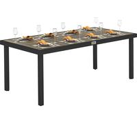 Outsunny Table š€ manger de jardin pour 8 personnes, table de jardin extšŠrieure en aluminium, pour patio, terrasse, 190 x 90 x 74 cm, marron
