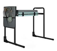 Outsunny Tabouret de Jardin Pliable Repose-Genoux avec Coussin Gris Foncé