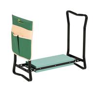 Outsunny Tabouret de Jardin Tabouret de jardinage Pliable agenouilloir de Jardin siège Jardinage avec Coussin Pochette Rangement Outils Vert