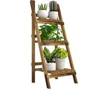Outsunny ?tagššre š€ fleurs support plantes intšŠrieur supports de pots porte plante 3 niveaux pliable bois de sapin 40 x 37 x 93 cm charge max. 40 kg pour intšŠrieur, cour, terrasse, balcon