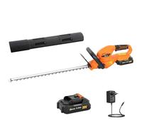 Outsunny Taille-Haies Électrique 100 W, Lame 51 cm, Batterie 2,0 Ah et Chargeur, pour Branches, Arbustes et Brindilles, Orange