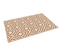 Outsunny Tapis d'Extérieur pour Balcon et Terrasse Réversible avec Motif Géométrique, 182x274 cm, Marron et Blanc