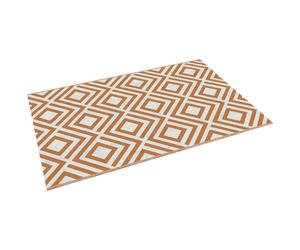 Outsunny Tapis d'Extérieur pour Balcon et Terrasse Réversible avec Motif Géométrique, 182x274 cm, Marron et Blanc