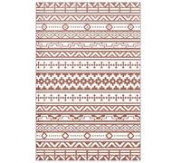 Outsunny Tapis d'extérieur réversible 1,8 x 2,7 m, Tapis de Sol au Motif Mur géométrique en PP, Sac de Transport Inclus, résistant aux intempéries, Rouge et Blanc