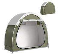 Tente à Vélo - Outsunny - pour 2 Vélos - Imperméable - avec poche, sac transport - Tissu Oxford 210D - 200 x 80 x 170 cm - vert