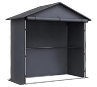 Outsunny Tente de Garage 1,1x2m avec entrée Enroulable UV30+ Gris foncé | Cordes & piquets, garage extérieur, acier galvanisé & Oxford 420D, pour vélos & outils de jardin